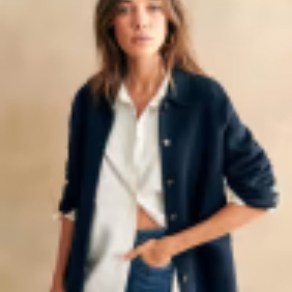 SEZANE Cole (Will) Knit Jacket--Marine--Size S, NWT